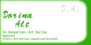 dorina alt business card